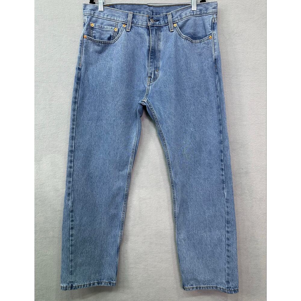 Levi’s 505 Regular Fit Light Wash Straight Leg Jeans Men’s 36x30 - Picture 2 of 12